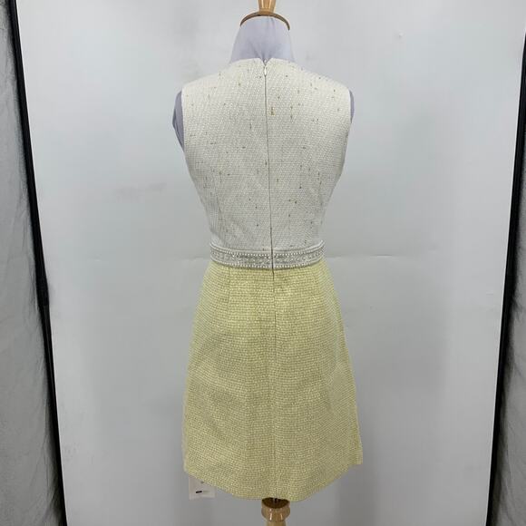 Motf Dress Womens XS Extra Small Two Tone Beaded Tweed Metallic Lined Back Zip - Picture 5 of 16